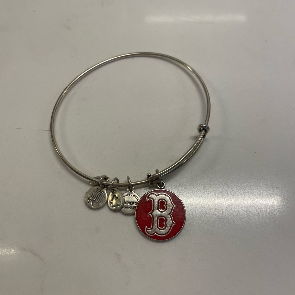 EUC Alex and Ani Silver Bracelet with Boston Red Sox Charm